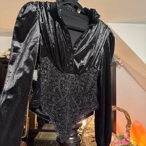 Punk Rave Black Velvet Top XS/S